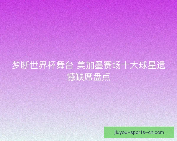 梦断世界杯舞台 美加墨赛场十大球星遗憾缺席盘点