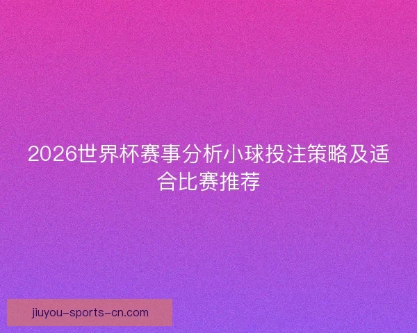 2026世界杯赛事分析小球投注策略及适合比赛推荐 2026世界杯赛事分析小球投注策略及适合比赛推荐